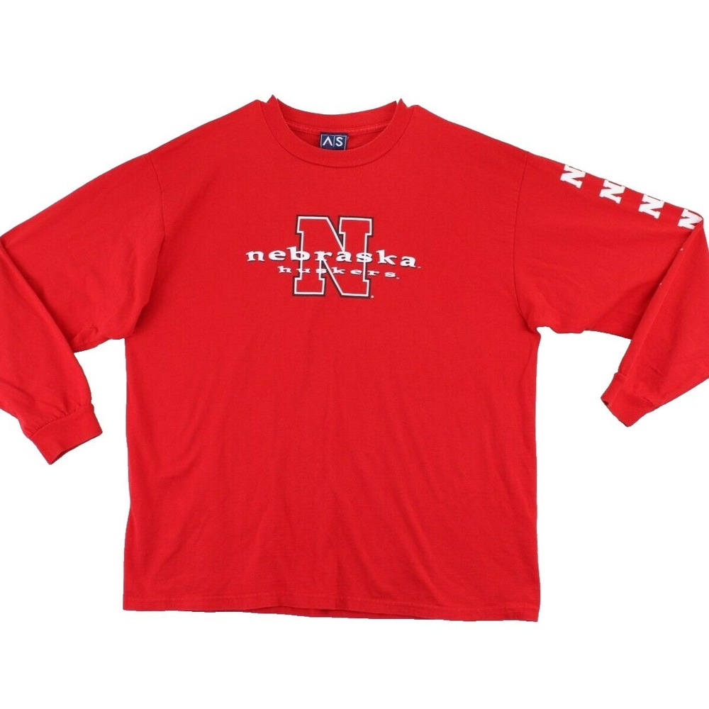AS‎ Sports Nebraska Cornhuskers Red Long Sleeve T Shirt Mens L